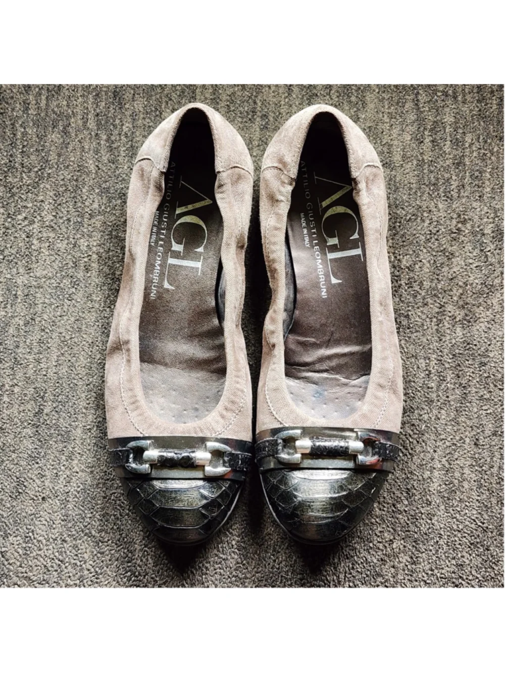 AGL Attilio Giusti Leombruni Monika Suede Cap Toe Ballet Flats Size 36 US 6